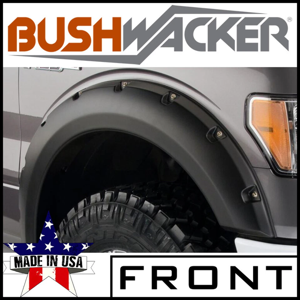 Par de llamaradas de guardabarros delantero estilo bolsillo Bushwacker para Ford F250 F350 17-22 NEGRO Foto 1 de 1