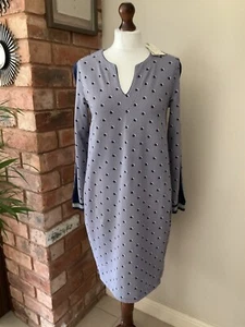 Sandwich Blue Pattern Tunic Shift Dress With Pockets Size S Uk 10 Bnwt  - Picture 1 of 13