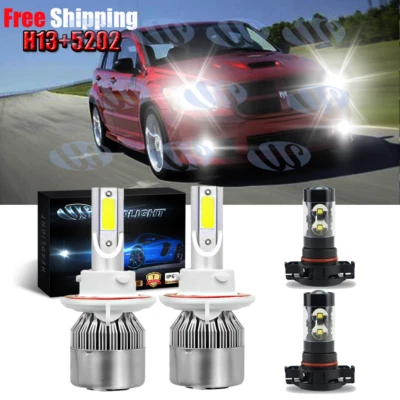 Para Dodge Caliber 2007-2012 - 4x 6000K Faro LED Delantero + Kit de Bombillas Antiniebla Foto 1 de 4