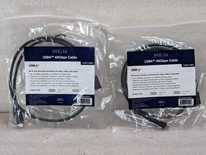 🔥2 x NEW🔥 Accell USB-C to USB-C Cable 2.6ft 40Gbps Charging Rapid Charger (C2) - Picture 1 of 6