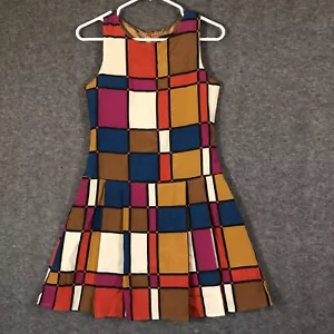 Laundry by Shelli Sepal Colorblock Sleeveless Shift Dress Junior 16 Windowpane - Picture 1 of 13
