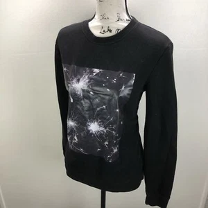 H&M Crew Neck Graphic Black Pullover Sweatshirt Men's Size M - Picture 1 of 12