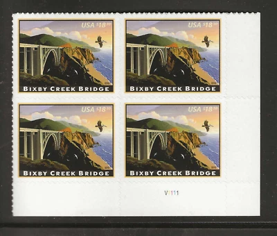US Scott #4439 mint NH 2010 block of 4, Bixby Creek Bridge American Landmarks - Image 1 of 2