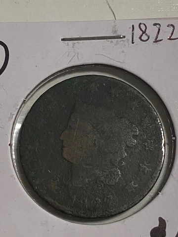 1822 Large Cent, Coronet Head, better date, 99c shipping Cover