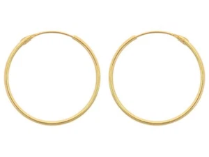 9ct Yellow Gold Creole Sleeper 16mm Hoops - Picture 1 of 1