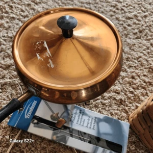 Vintage copper Fondue pot and set of forms   GY - Picture 1 of 8