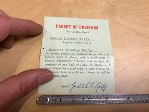 HIgh Grade Original Novelty -- PERMIT OF FREEDOM - 1959 signed KENNETT NEILY - Picture 1 of 2