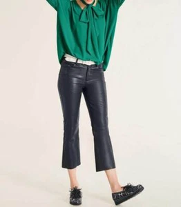 Heine Damen 7/8-Lammnappalederhose, marine - Bild 1 von 5