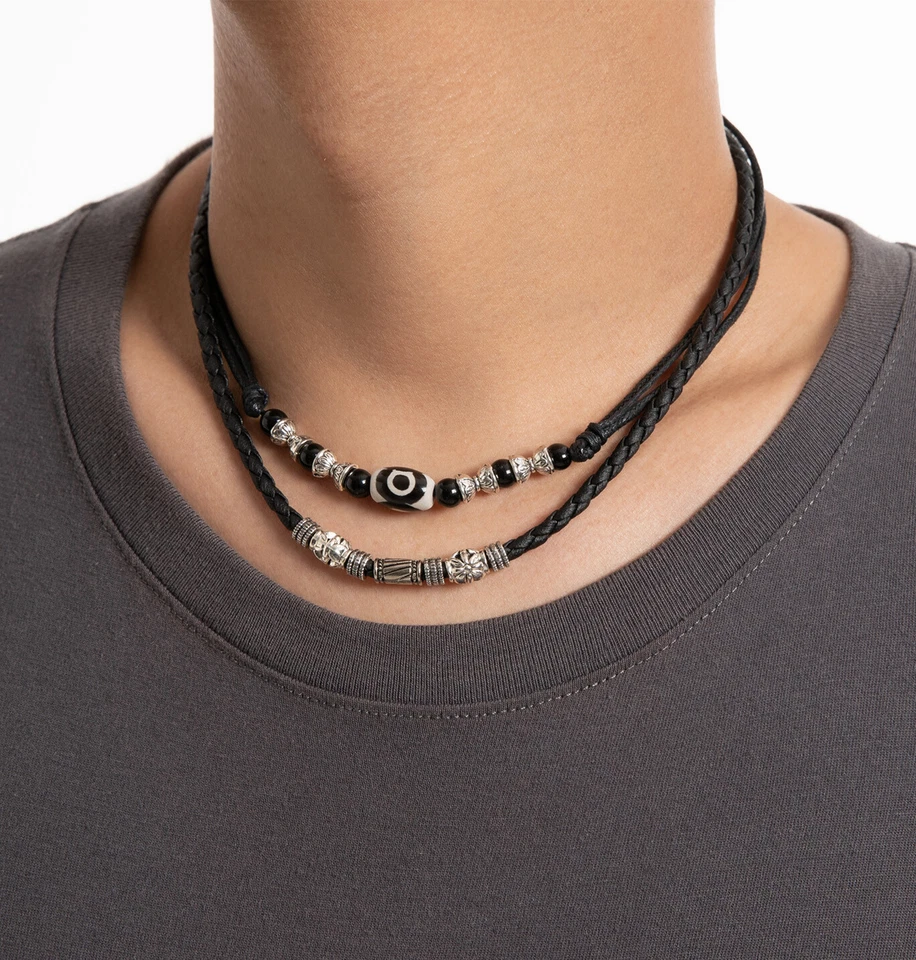 axy Leder Halskette für Herren Herrenhalskette Lederkette Herrenkette Damenkette - Bild 1 von 1