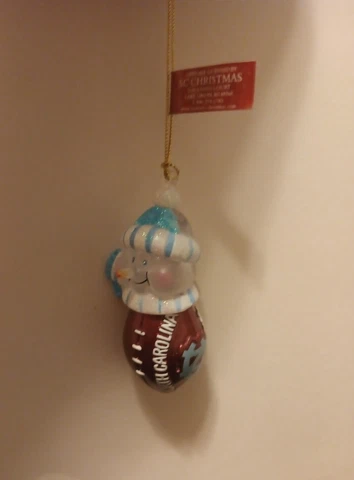 UNC North Carolina Tar Heels Football Snowman Ornament. Lights up, Back Magnet Cover