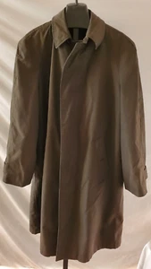 BROOKS BROTHERS Olive Green Men's Trench Rain Coat Size 38 Long VTG 1960s 1970s - Picture 1 of 9