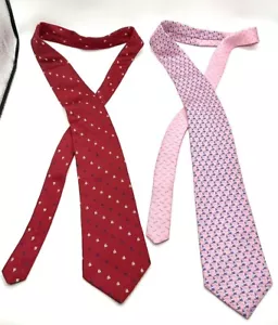 Tommy Hilfiger 2 Men’s Sailboat Silk Red Blue Pink USA Neckties Preppy Nautical - Picture 1 of 14