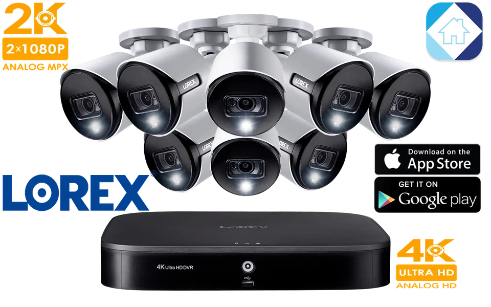 LOREX 2KAD88R 4K 8 Channel DVR Smart 2TB & 8-2K 5MP Deterrence Security Camera🔥 - Image 1 of 4