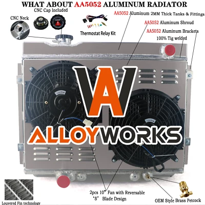 4-Row Radiator Shroud Fan For 1968-1970 Ford Mustang Torino Ranchero Fairlane V8 Foto 1 de 4