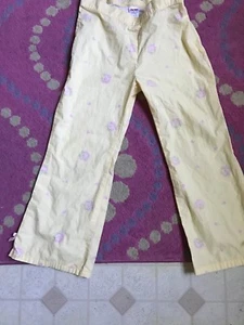 girl's Gymboree yellow flowers cotton pants size 7 - Picture 1 of 2