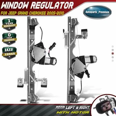 2x Regulador de Janela de Energia com Motor para Jeep Grand Cherokee 2005-2010 Lateral Traseiro - Imagem 1 de 4