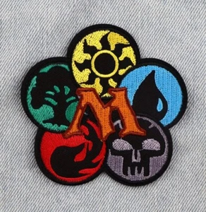 Magic the Gathering MTG Mana Symbole bestickt Bügelbild/Aufnähen Patch Kartenspiel - Bild 1 von 5