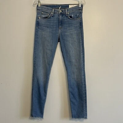 Rag & Bone Womens Cate Mid Rise Ankle Skinny Jeans Sz 27 Raw Hem Med Wash - Image 1 of 4