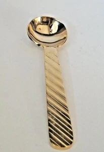 Stanley Roberts GOLDEN ZEBRA Electroplate SUGAR SPOON 5 3/8" MID CENTURY  - Picture 1 of 10