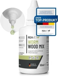 REAVET Wormwood Mix Liquid, Natürliche Wurmkur Tropfen für Hunde, Katzen 50ml - Bild 1 von 6