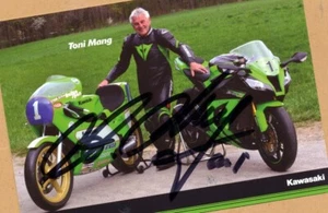 Toni MANG - KAWASAKI - Signierte Autogrammkarte + Signierte AK - MOTORRAD - WM - Bild 1 von 1
