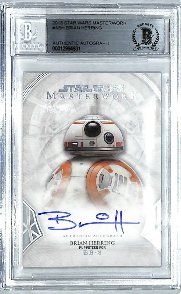 2018 Star Wars Masterwork BRIAN HERRING "BB-8" Signed Auto Card BAS Slabbed - Image 1 of 3