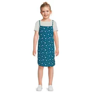 2Pcs Wonder Nation Cami Slip Dress w/ Tee Girls XXL (18) Teal Polyester Pullover - Picture 1 of 5