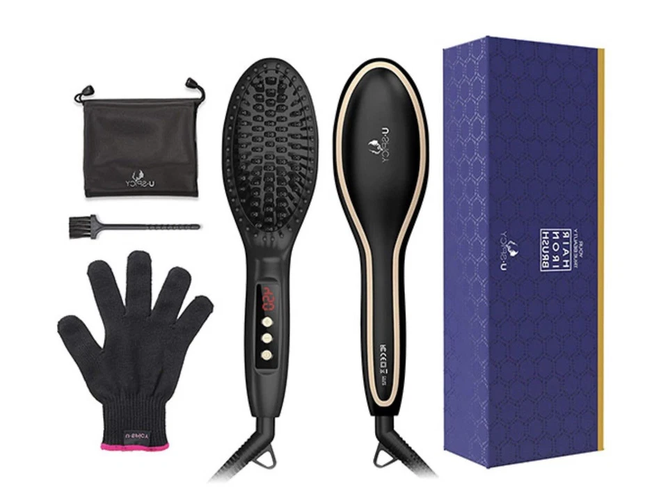 U Spicy Hair Iron Brush Model US-FS005 {& Heat Glove + Storage Bag} Straightner - Image 1 of 4