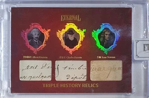 2024 Eternal Albert Einstein Charles Darwin Isaac Newton #RELICS RED /25 Holo - Picture 1 of 6