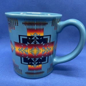 Pendleton Chief Joseph Aztec Coffee Tea Mug Teal Native American Pattern 12oz - Picture 1 of 9