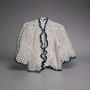 Elfenbein Handarbeit Häkel Strick Cropped Cardigan XL-3XL Granny Cottagecore Prairie - Bild 1 von 16