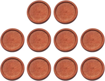 40 peças base de madeira pingente bandejas redondas em branco cabochão bases colar - Imagem 1 de 4