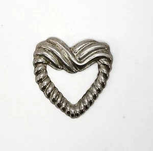 Broche prendedor vintage grande Taxco México CII ondulado de plata de ley 925 corazón abierto - Imagen 1 de 3