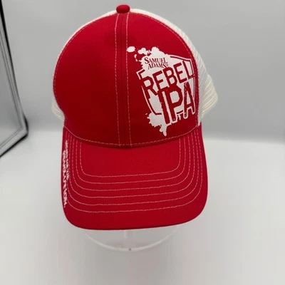 Samuel Adams Rebel IPA Trucker Sombrero Rojo Blanco Malla Gorra Cervecería Cerveza Promo Foto 1 de 4