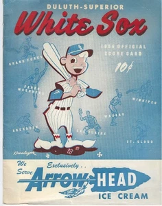 1956 Duluth-Superior White Sox BB Score Card Booklet, Unscored, Northern League - Bild 1 von 2