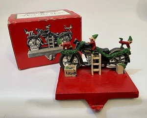 Harley Davidson DECK THE HOGS porta calze in ghisa 1992 Elfi di Natale - Foto 1 di 8