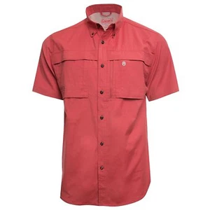 Coleman Short Slv. Adventure Stretch Shirt MIneral Red Men's Sz L-XL NWT MSRP$60 - Picture 1 of 3