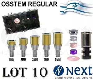 LOTx10 Dental Abutment Flat 1-5 mm attachment Hiossen Regular Set conical - Picture 1 of 14