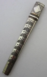 Vintage Silber Nadeletui mit verzierter Niello Art Piercing Dekoration - Bild 1 von 7