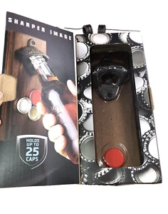 Sharper Image Cap Catching Magnetic Bottle Opener Man Cave Bar Wall Mount NEW - Picture 1 of 5