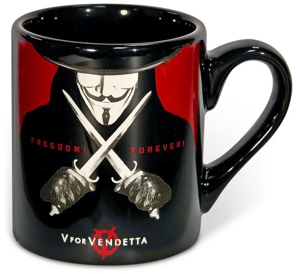 Caneca de cerâmica V for Vendetta Freedom Forever 14 oz por Silver Buffalo - Imagem 1 de 1