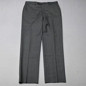 Linea Naturale Luxe 33x32 Gray Birdseye Italy Made 100% Wool Mens Dress Pants - Picture 1 of 9