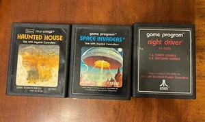 Atari 2600 Haunted House Space Invaders Nachtfahrer Spiel Patronen Lot, getestet - Bild 1 von 2