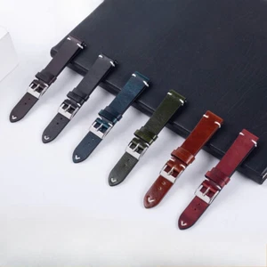 Correa de cuero genuino con hebilla de pasador de colección correa de reloj de alta calidad 18 20 22 mm - Imagen 1 de 12