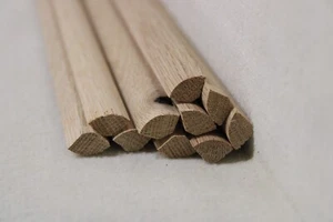 (a29)  10Stk 100cm Viertelstableist Eiche 12x12mm Viertelrund Holzleisten - Bild 1 von 2