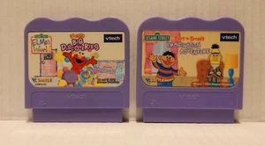 2 Vtech vsmile games Sesame Street Elmo & Bert & Ernie cleaned tested &work fine - Picture 1 of 24