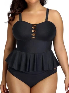 Yonique Plus Size Swimsuits for Women Tummy Control Two Piece Bathing Suits - Picture 1 of 9