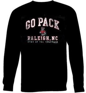 Camiseta Go Pack para Hombre Carolina del Estado Wolfpack con logotipo en dificultades manga larga - Imagen 1 de 5