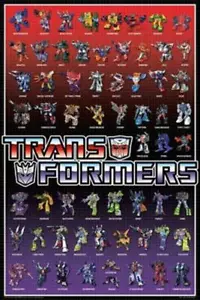 Póster de Transformers Autobots Decepticons todos los personajes - Imagen 1 de 1