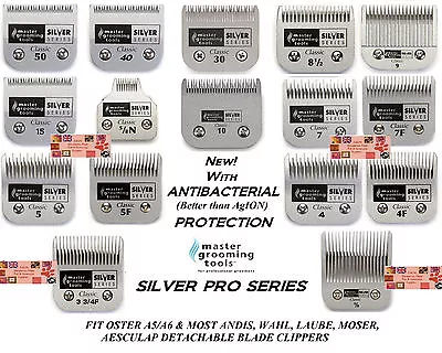 MGT ANTIMICROBIAL SILVER BLADE*Fit Oster A5,MANY Andis,Wahl Pet Grooming Clipper